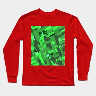 Green Abstract strokes design Long Sleeve T-Shirt